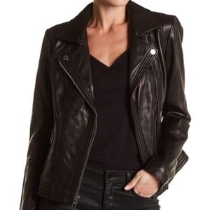MICHAEL Michael Kors BlackLeather Moto Jacket